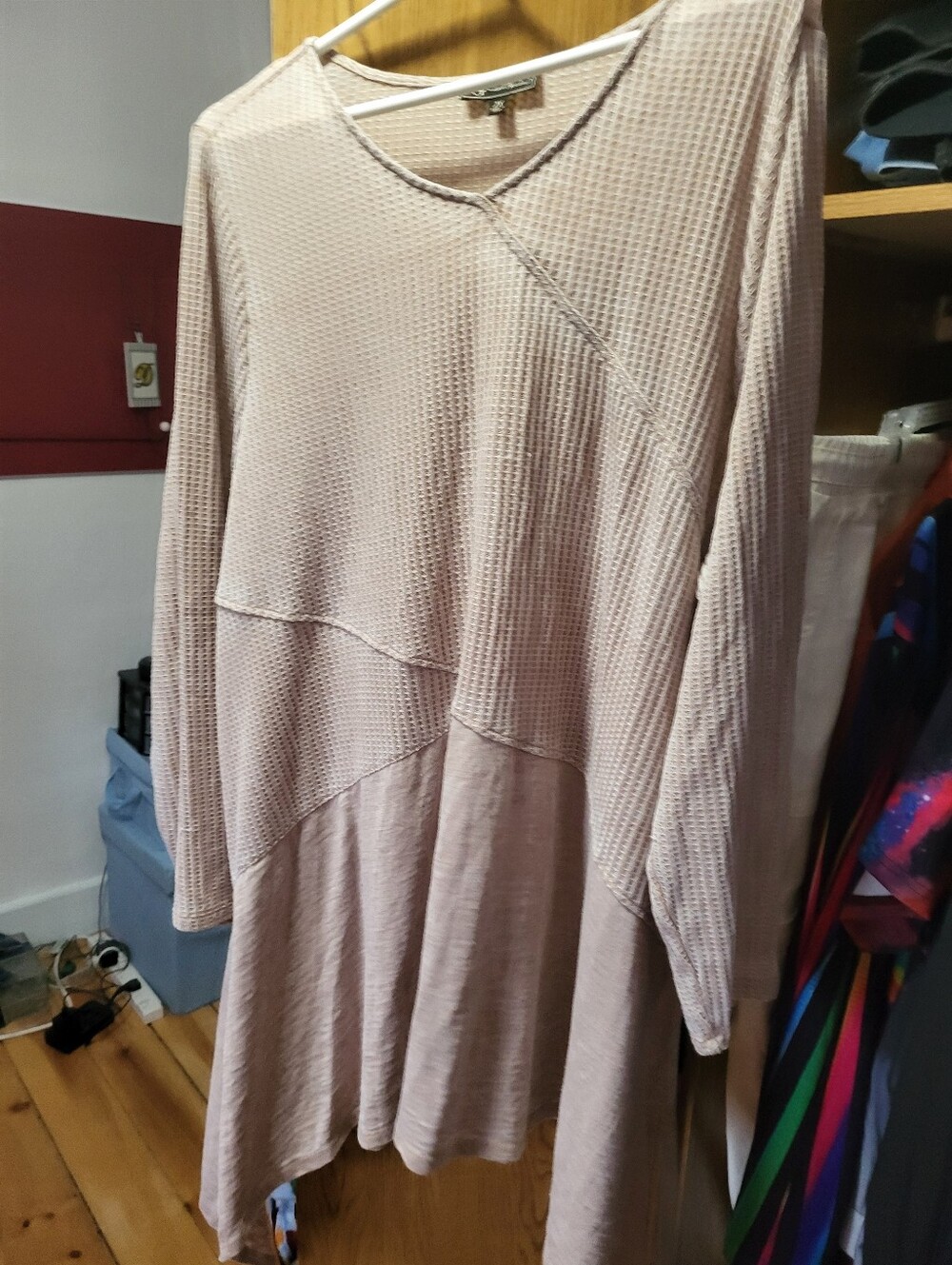 DG2 by Diane Gilman Tan Waffle Knit Tunic
